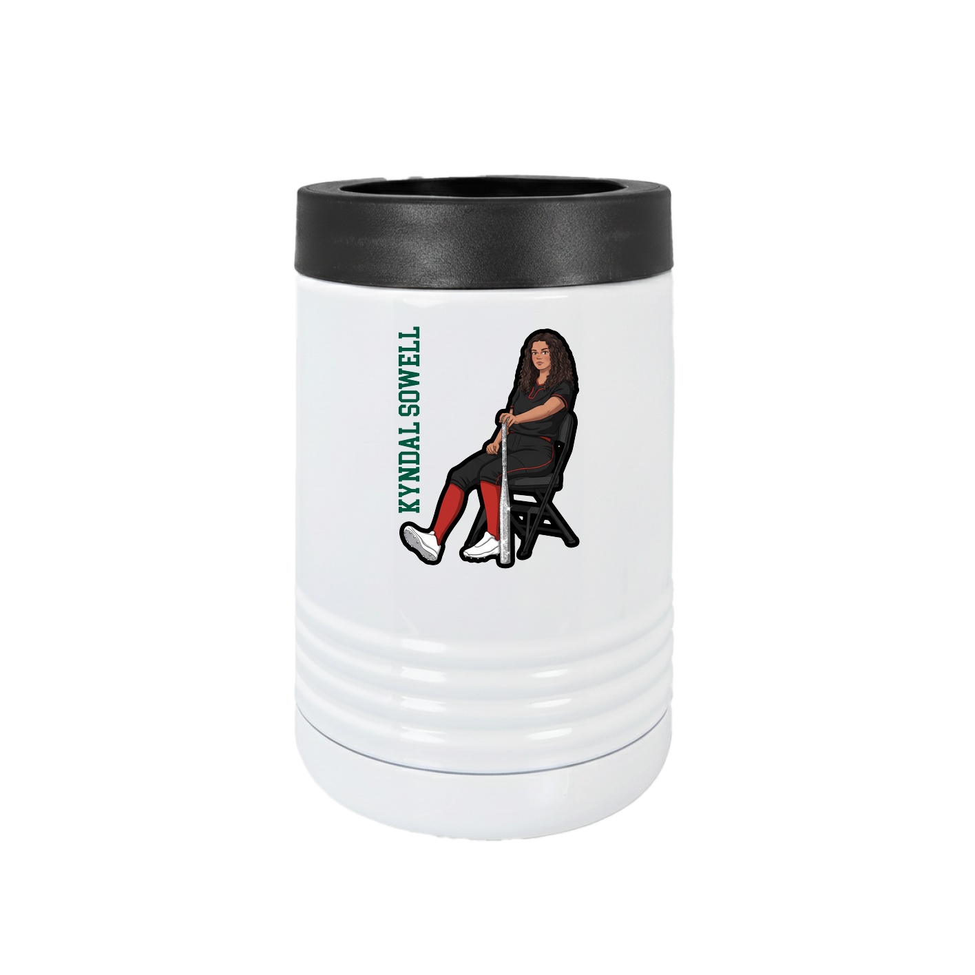 Beverage Holder — Name Vertical in White