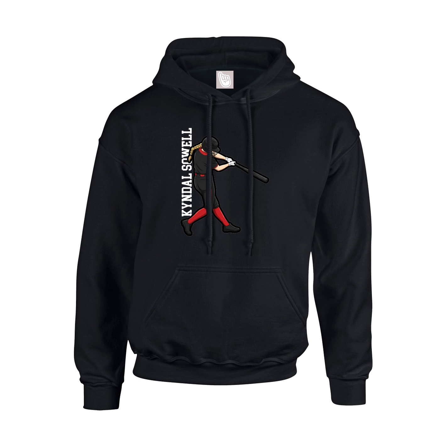 Youth Hoodie — Name Vertical in Black