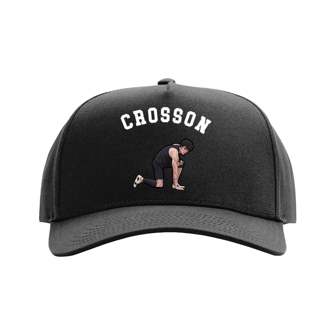 Full Fabric Five-Panel Champ Cap — Shirsey Arch in Black