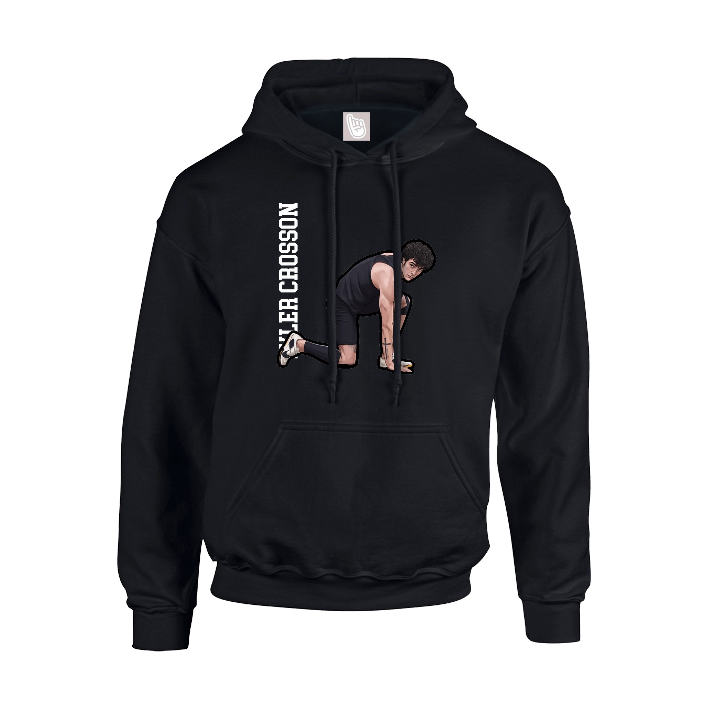 Hoodie — Name Vertical in Black