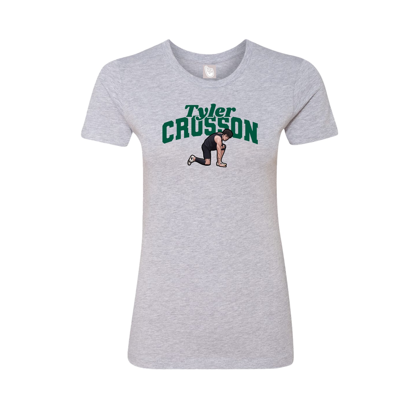Fitted Women's Tee — Signature Arch in Grey