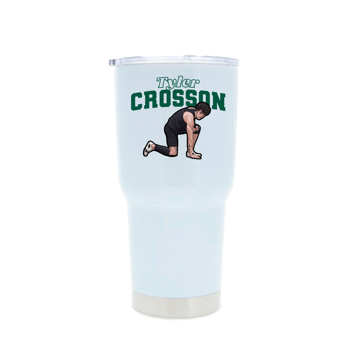 30oz Stainless Steel Tumbler — Name Arch in White