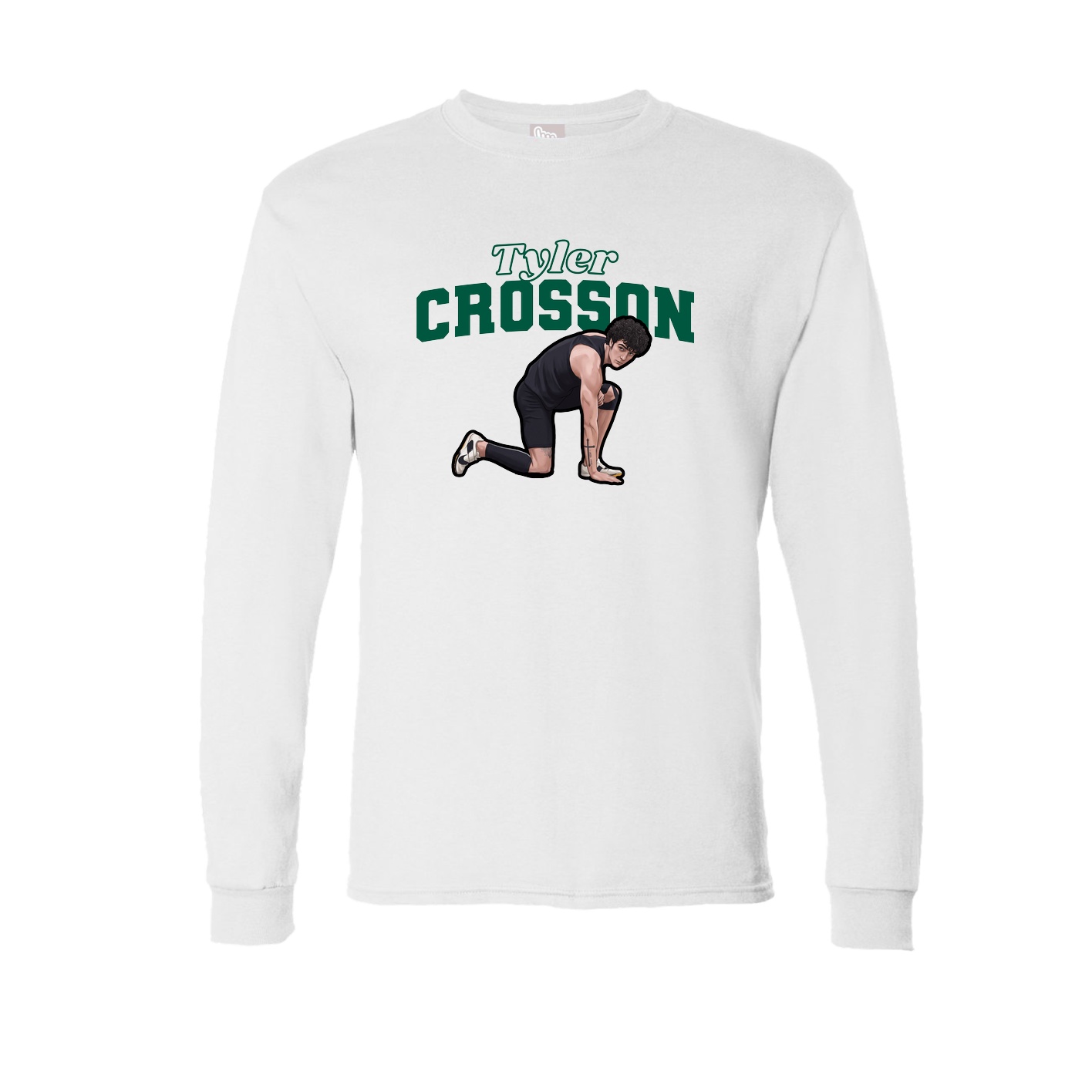 Long Sleeve Tee — Name Arch in White