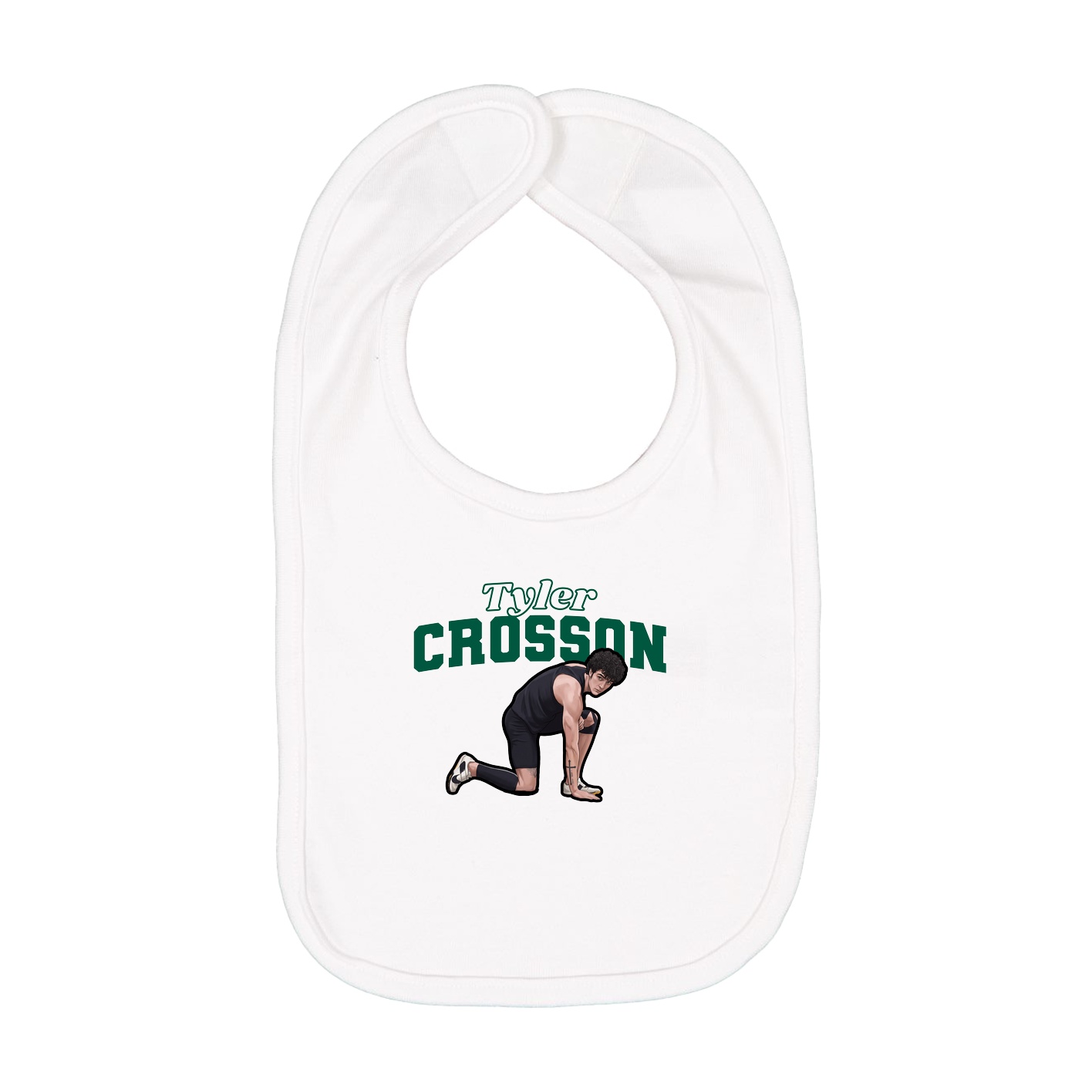 Infant Bib — Name Arch in White