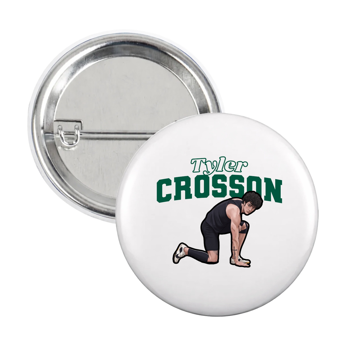 Game Day Button — Name Arch in White