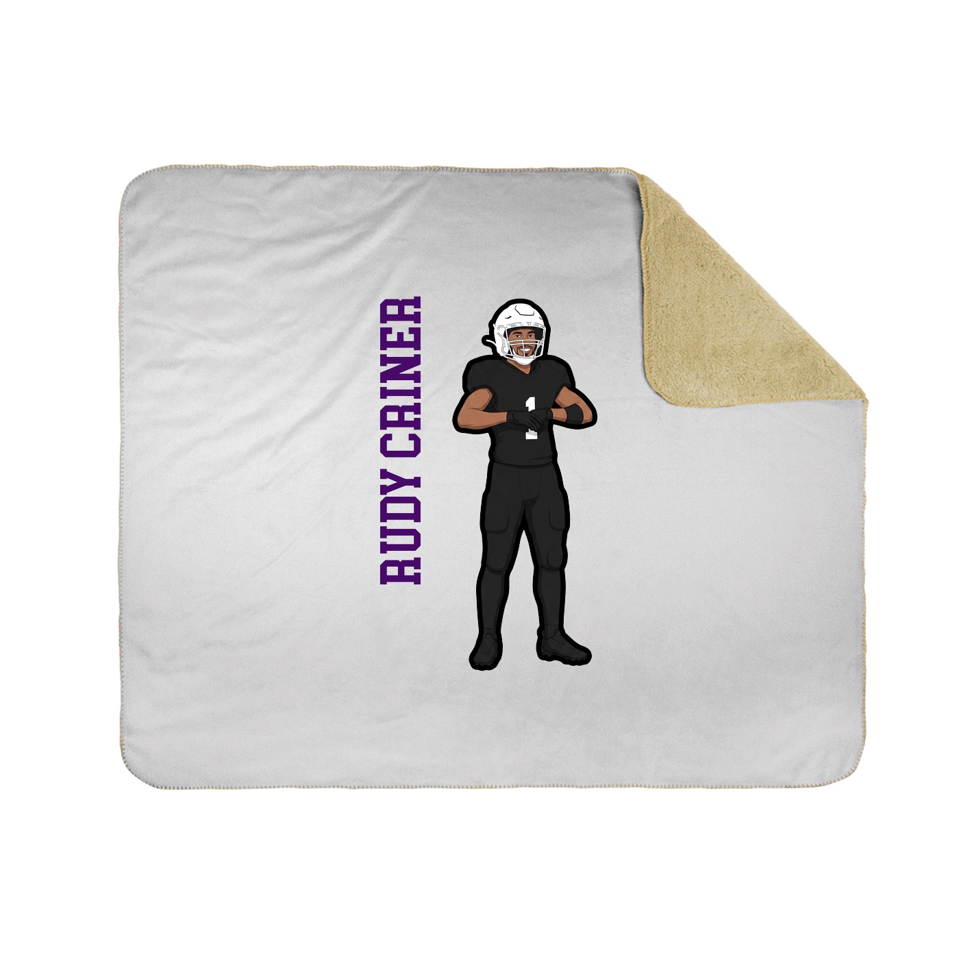 Throw Blanket — Name Vertical in White
