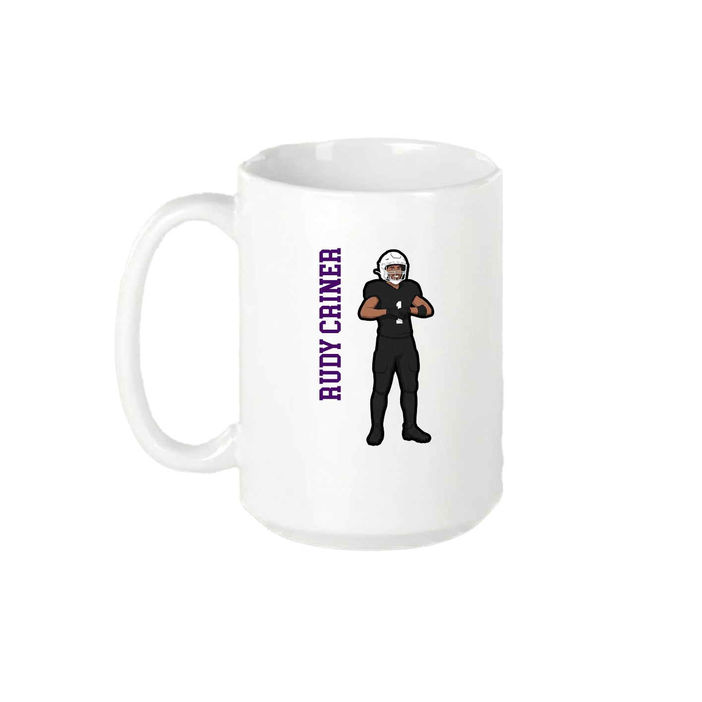 15oz Coffee Mug — Name Vertical in White