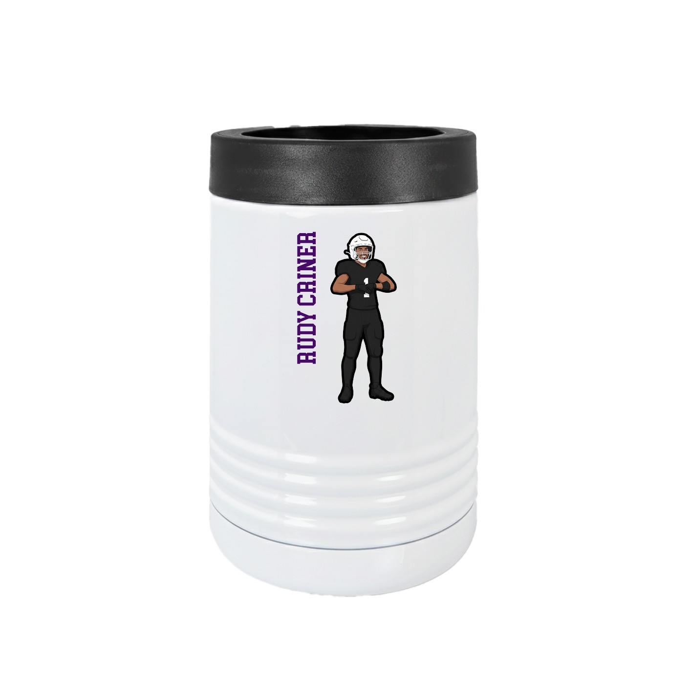 Beverage Holder — Name Vertical in White