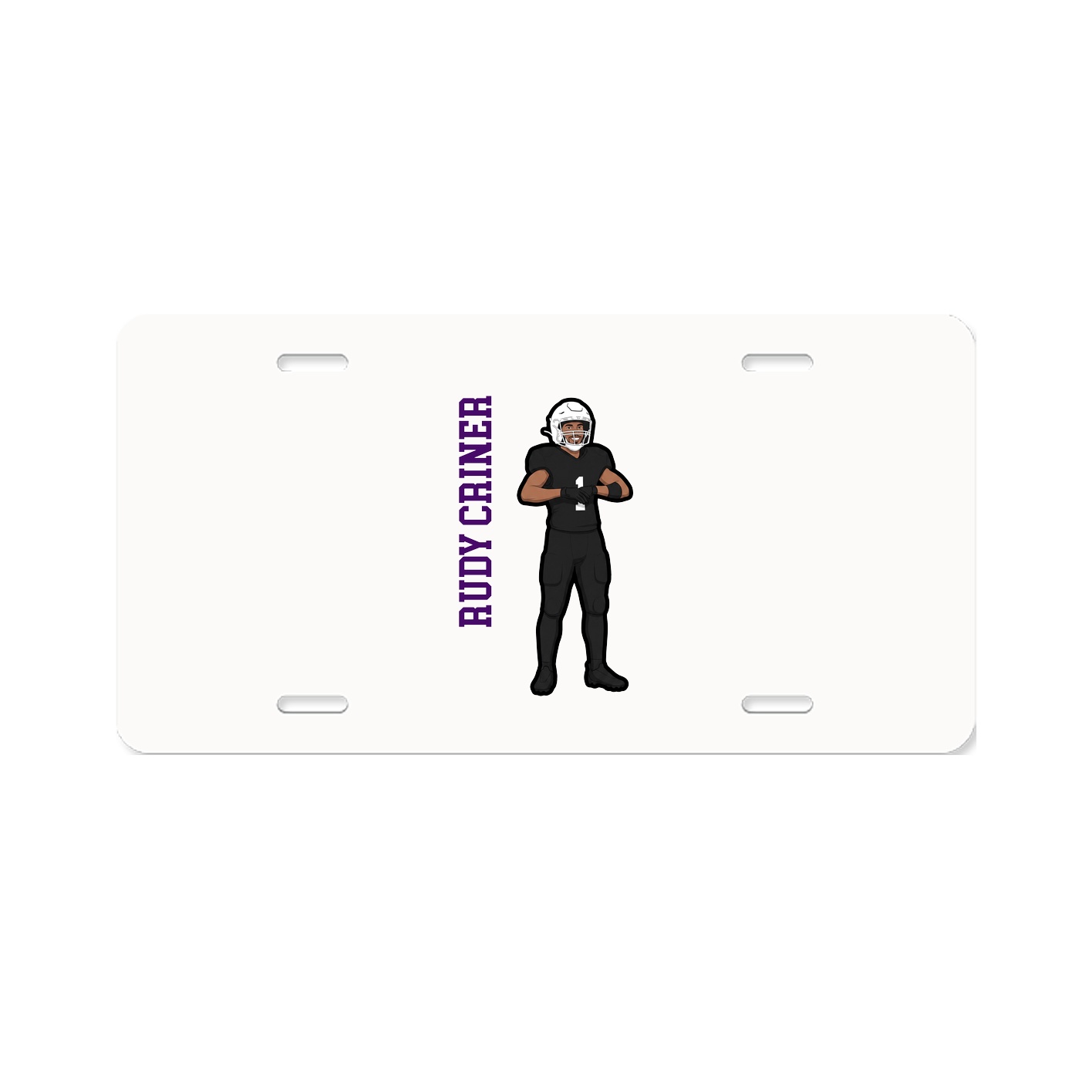 License Plate — Name Vertical in Classic