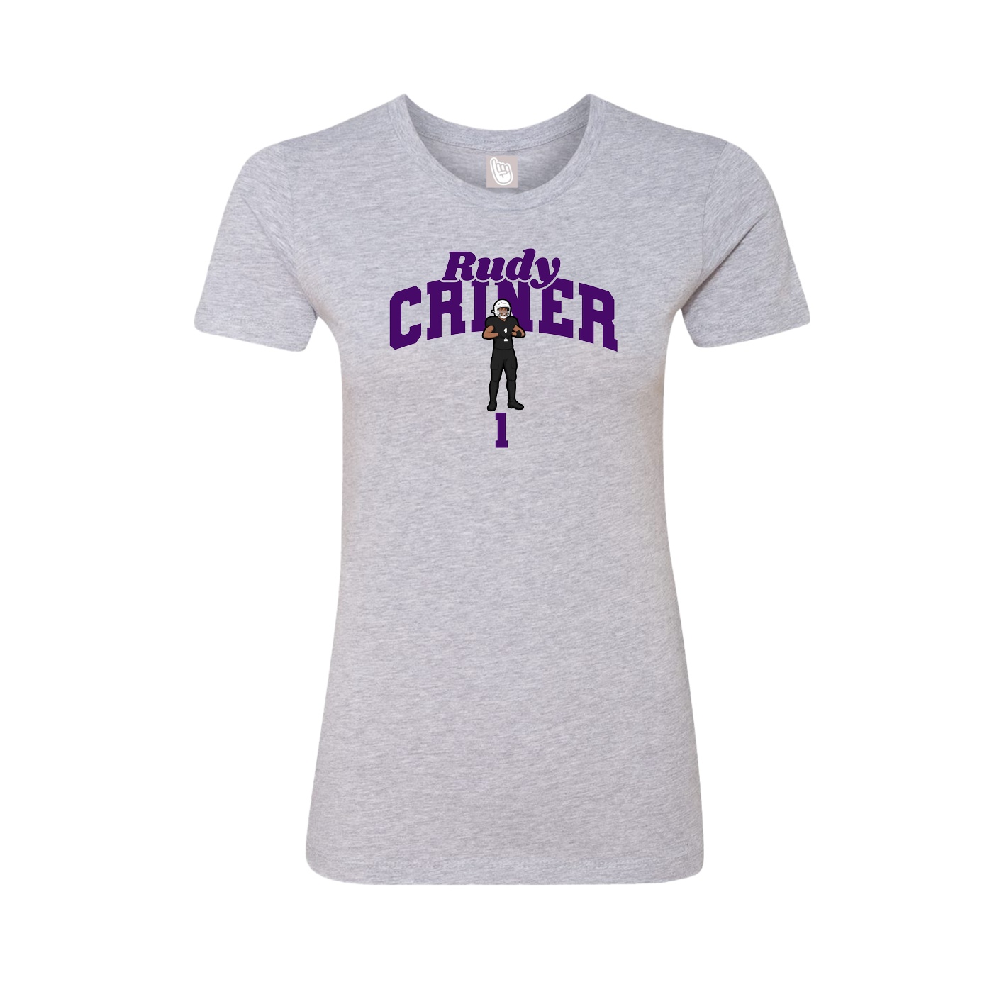 Fitted Women's Tee — Signature Arch in Grey