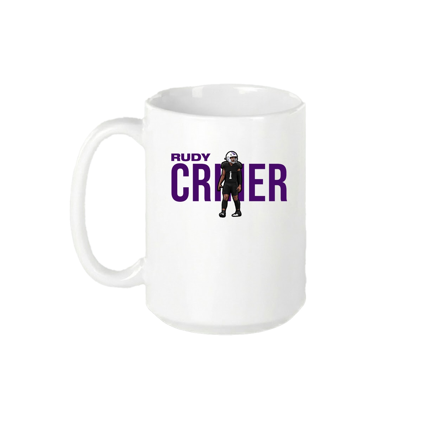 15oz Coffee Mug — Player Name in White