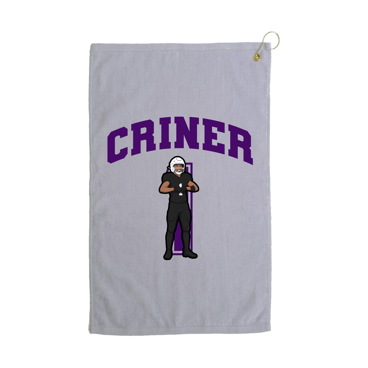 Golf Towel — Number in Grey