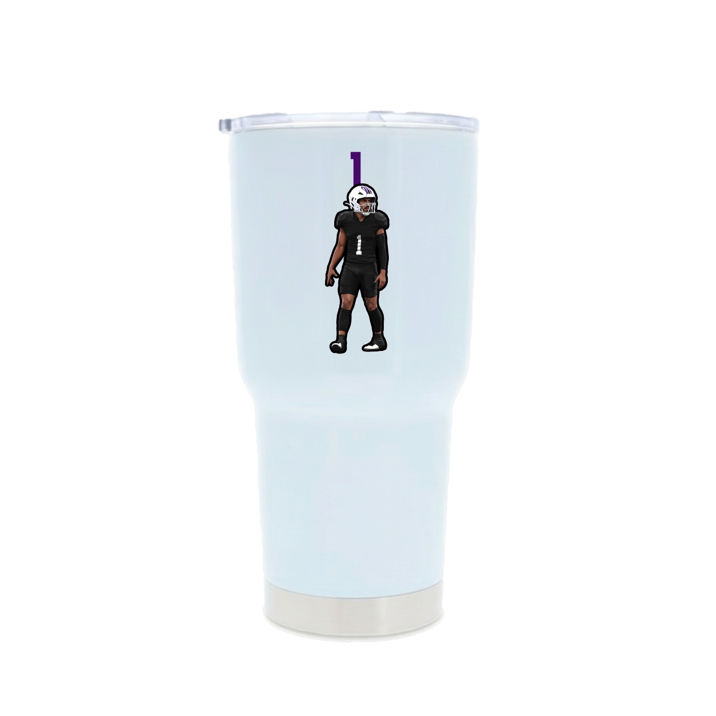 30oz Stainless Steel Tumbler — Number Top in White
