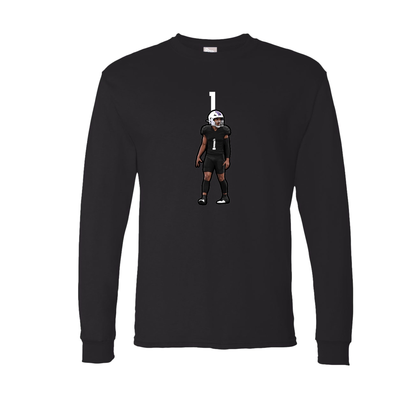 Long Sleeve Tee — Number Top in Black