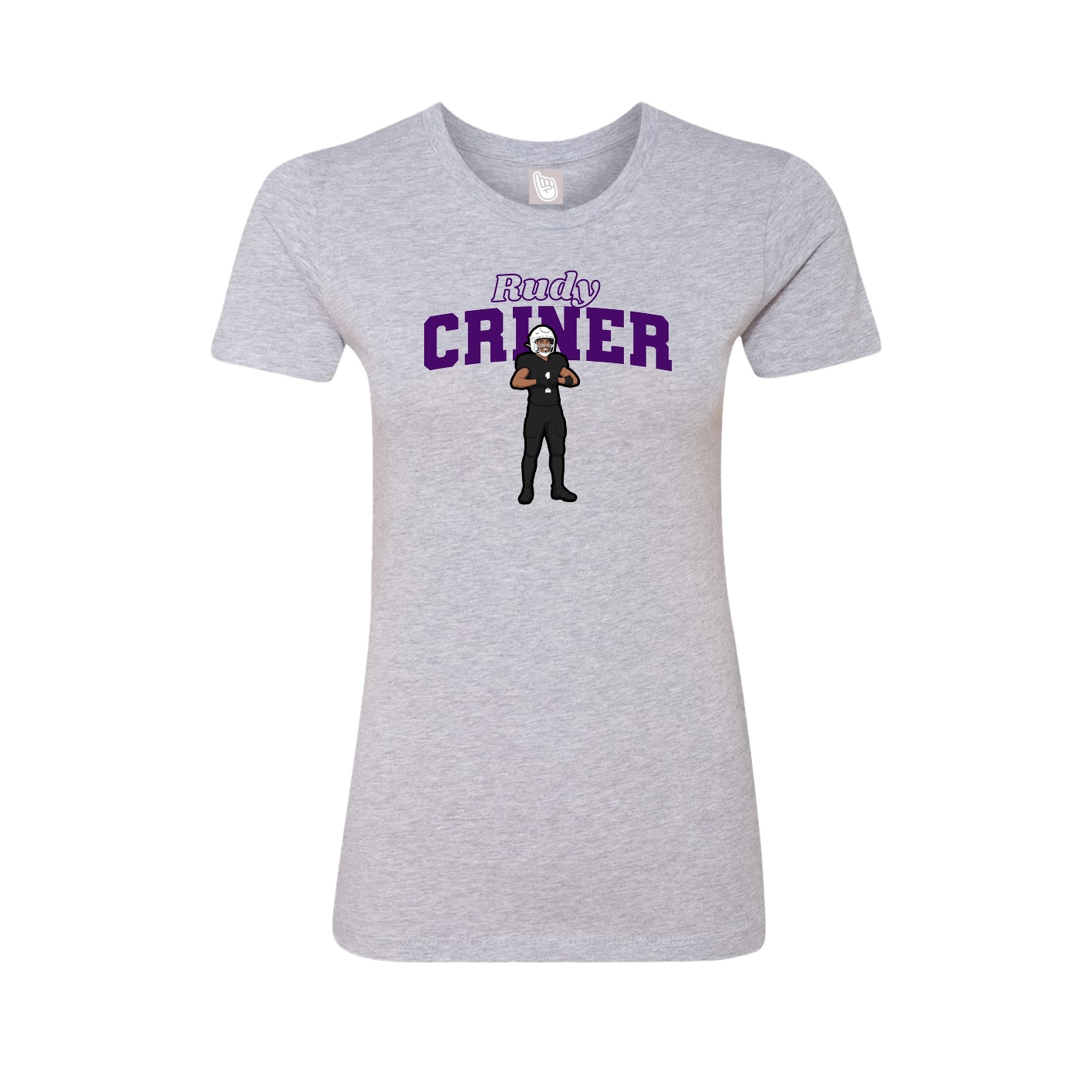 Fitted Women's Tee — Name Arch in Grey