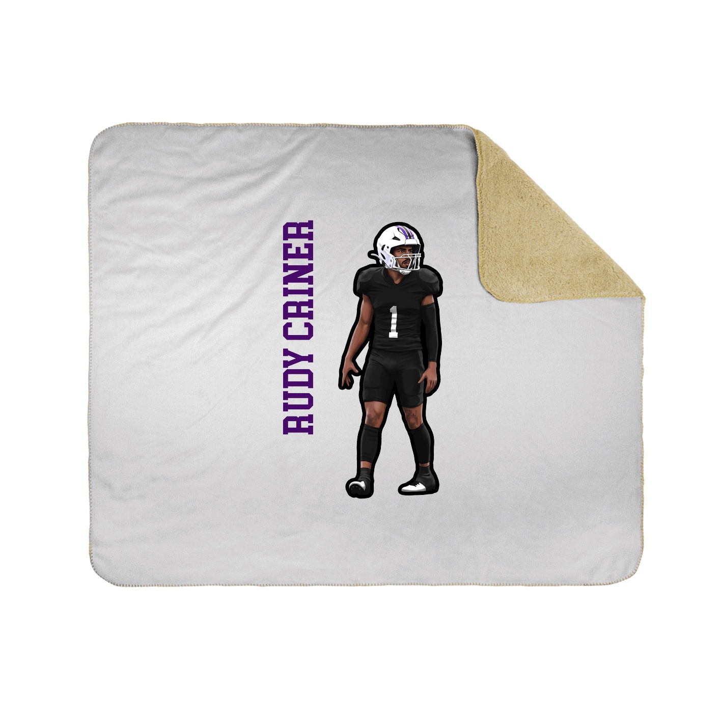Throw Blanket — Name Vertical in White