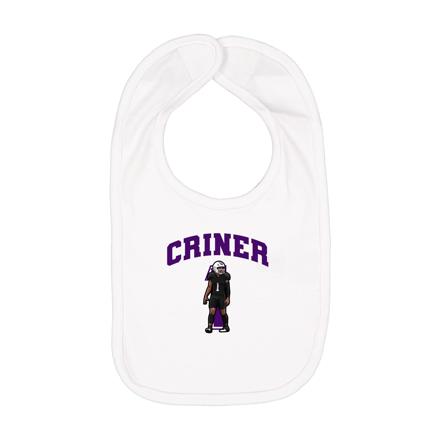 Infant Bib — Number in White