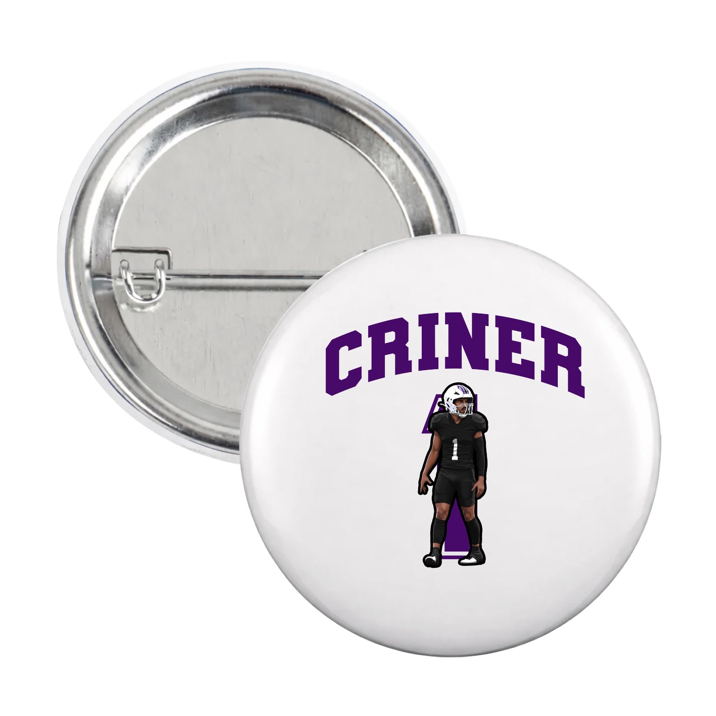Game Day Button — Number in White