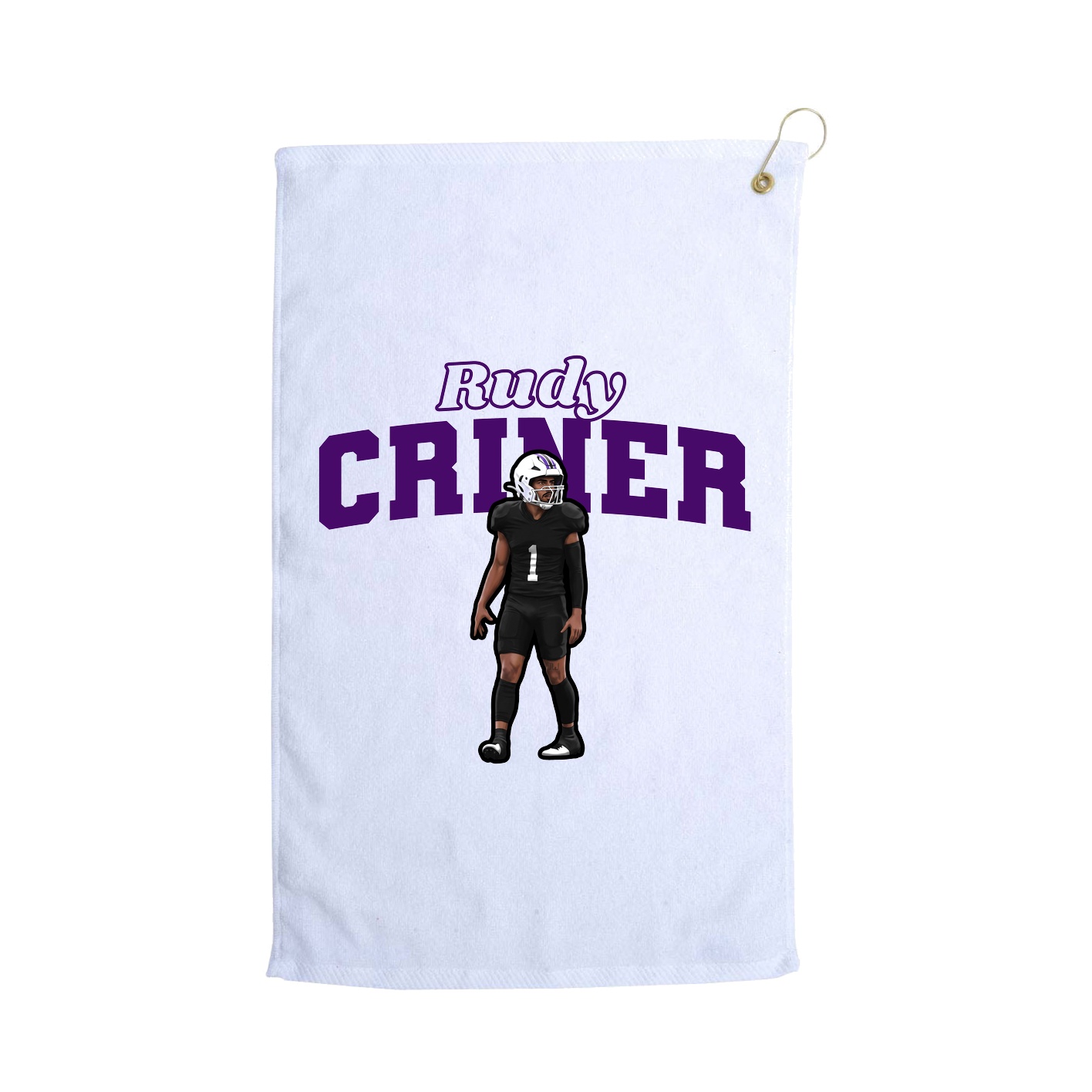 Golf Towel — Name Arch in White