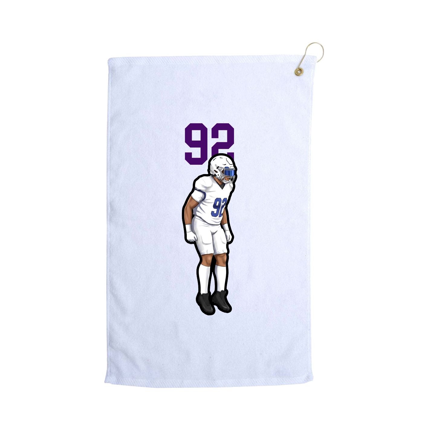 Golf Towel — Number Top in White