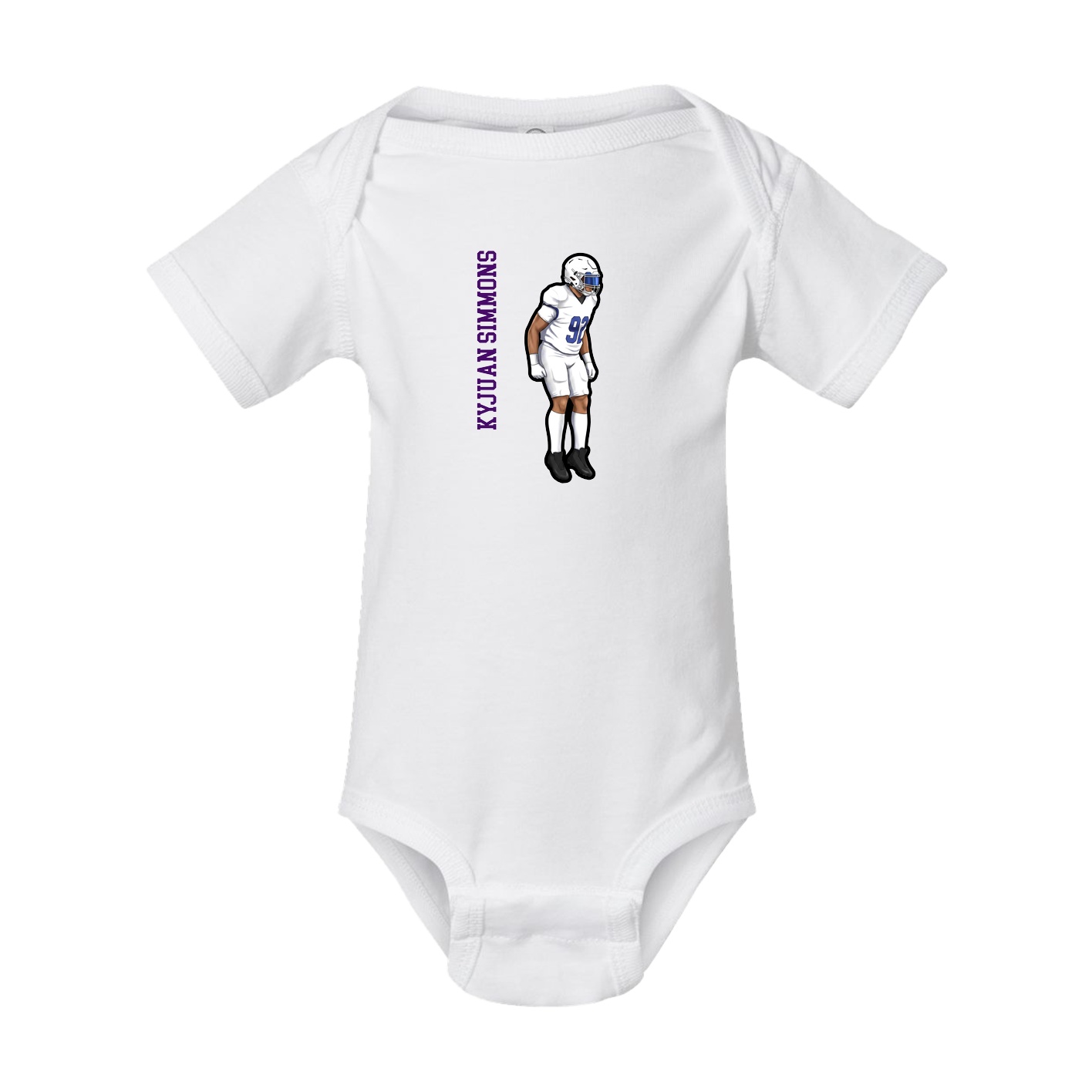 Baby Onesie — Name Vertical in White