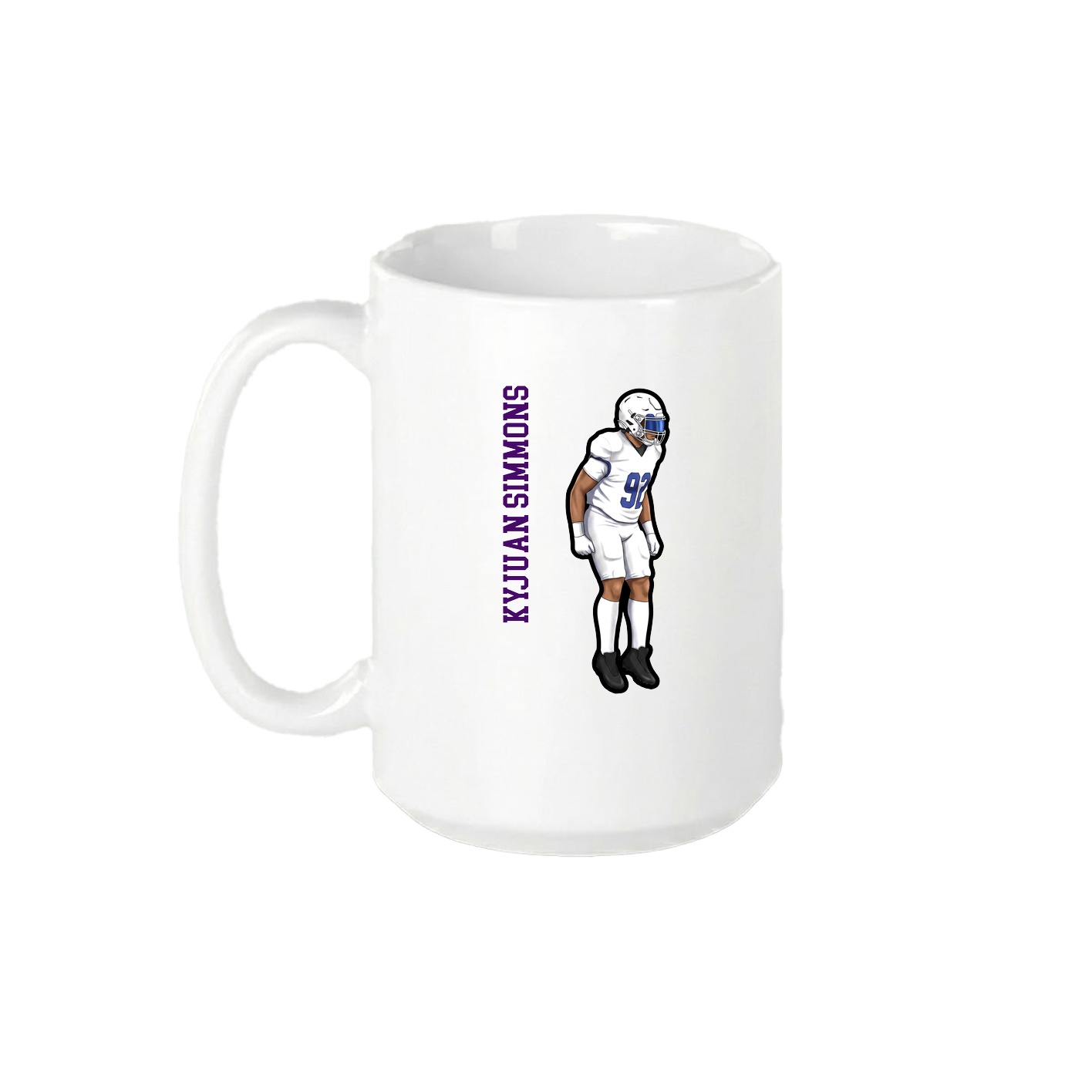 15oz Coffee Mug — Name Vertical in White