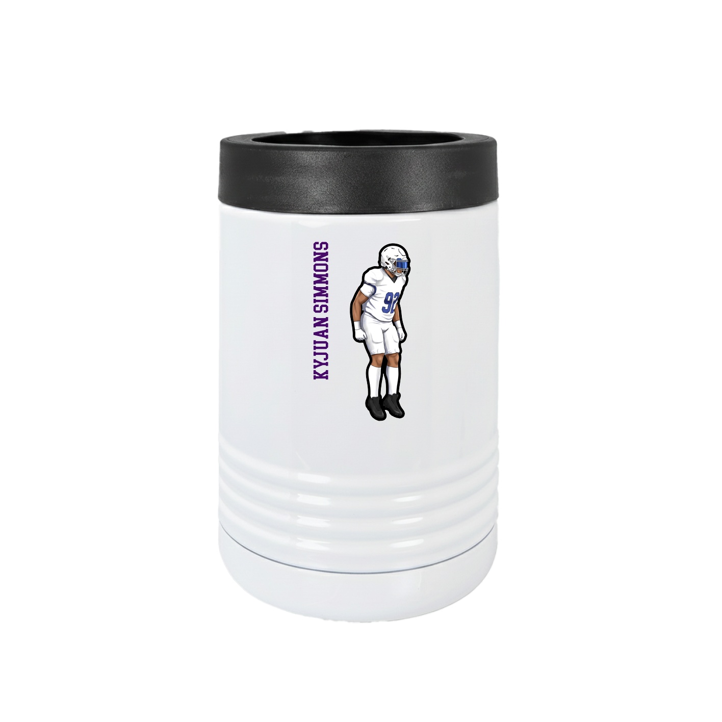 Beverage Holder — Name Vertical in White