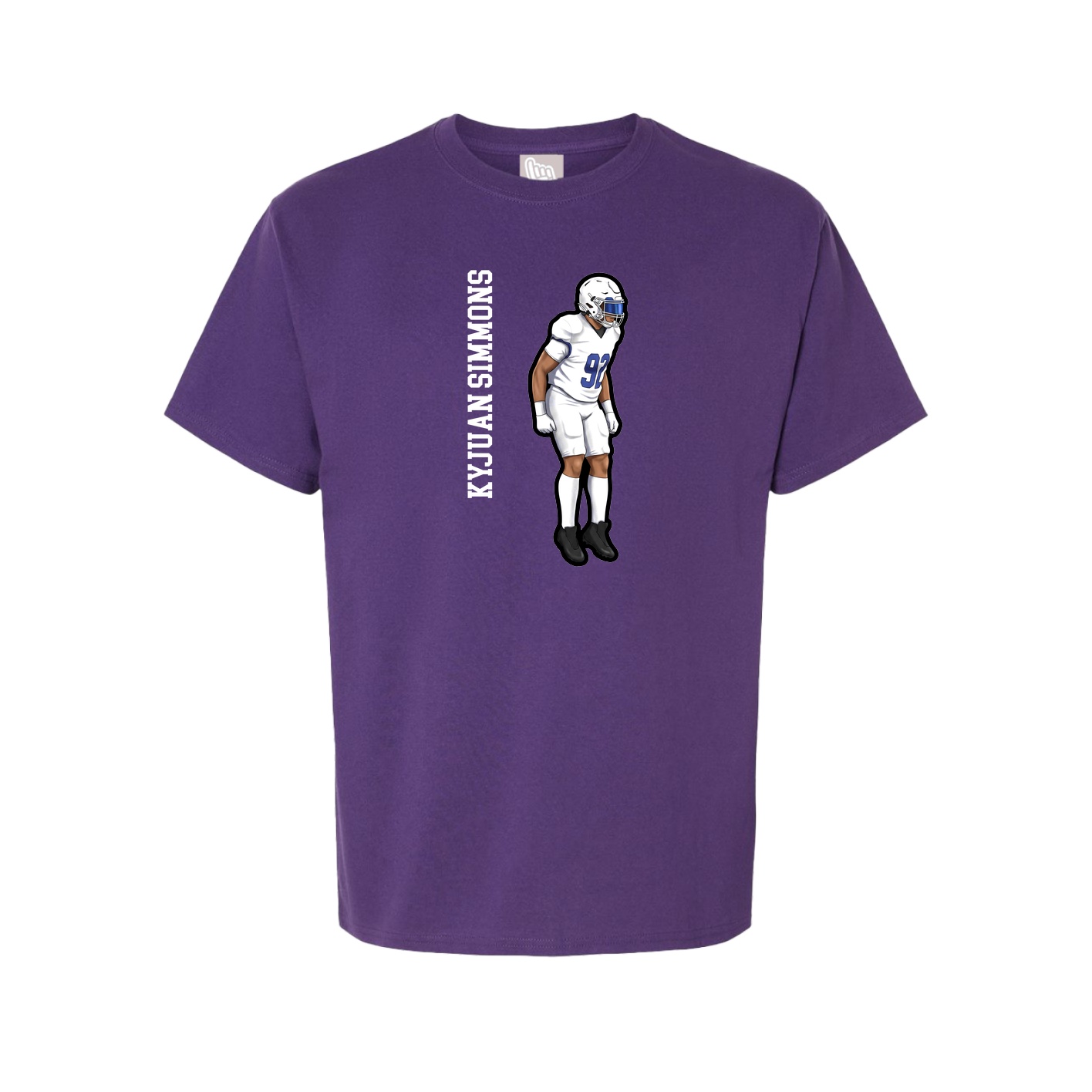 Youth Tee — Name Vertical in Purple