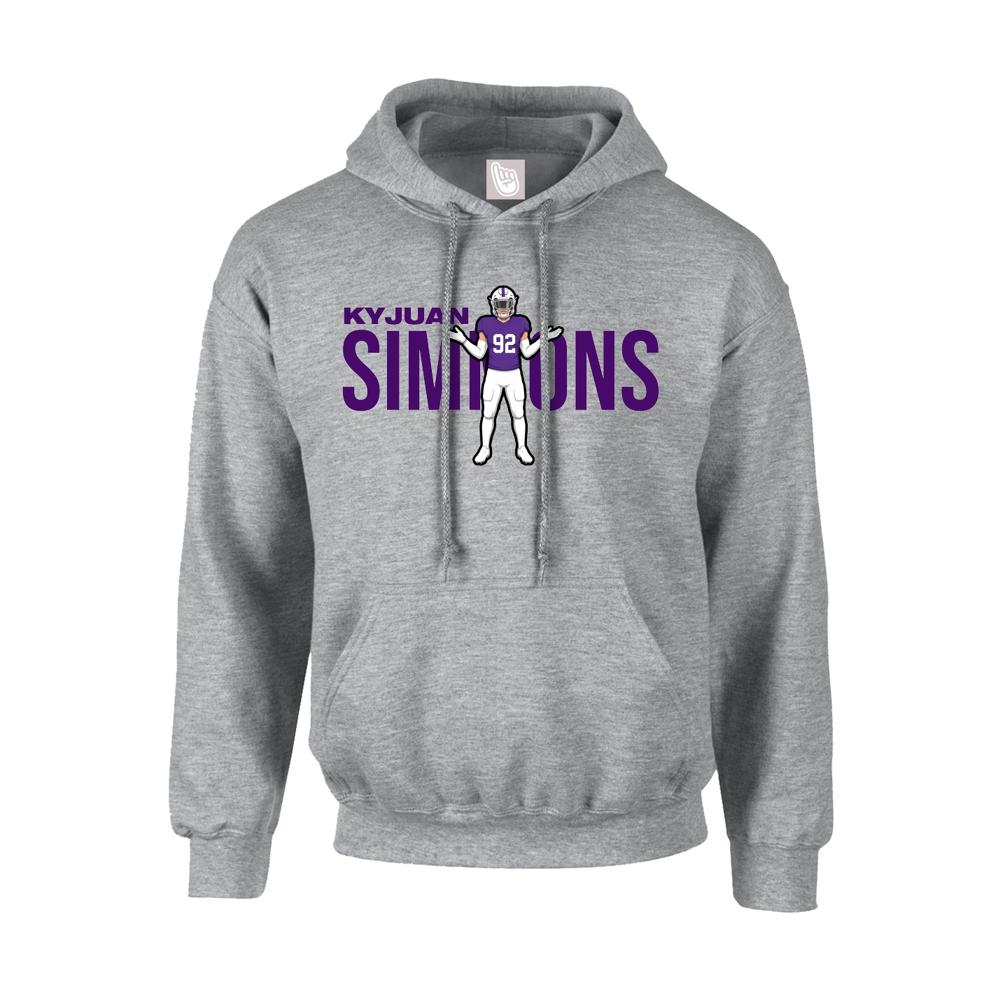 Hoodie — Player Name in Grey