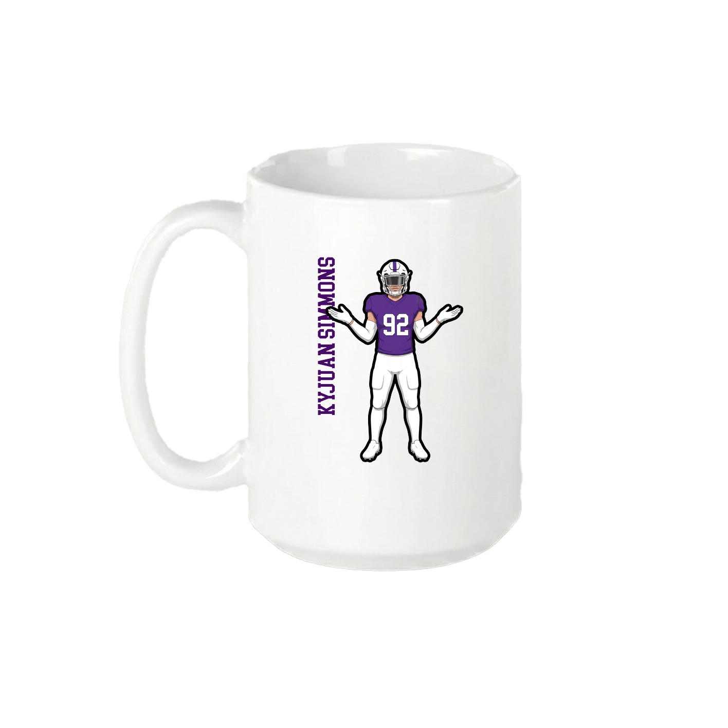 15oz Coffee Mug — Name Vertical in White