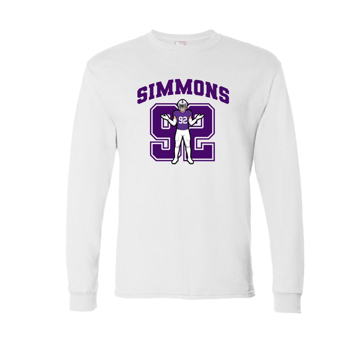 Long Sleeve Tee — Number in White