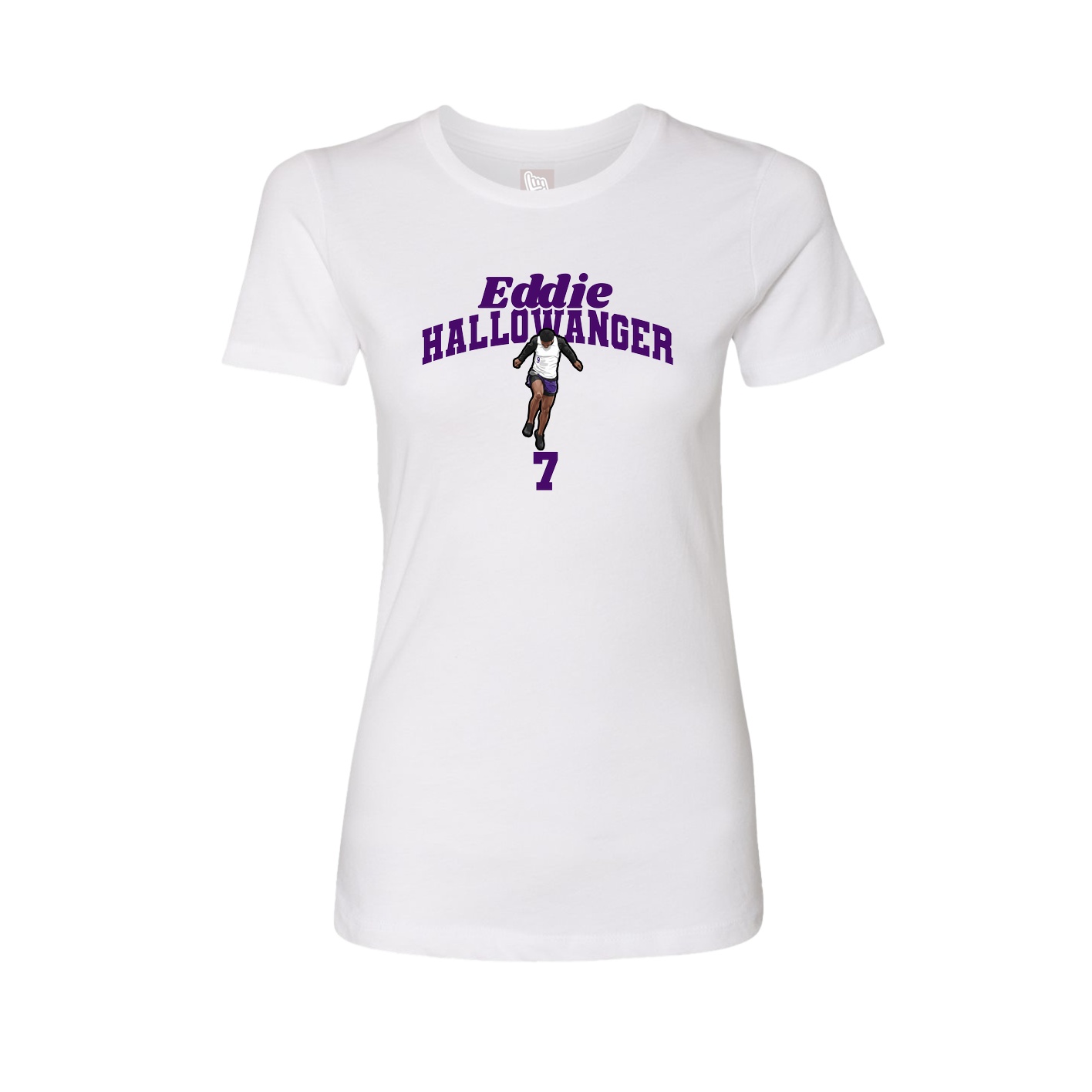 Fitted Women's Tee — Signature Arch in White