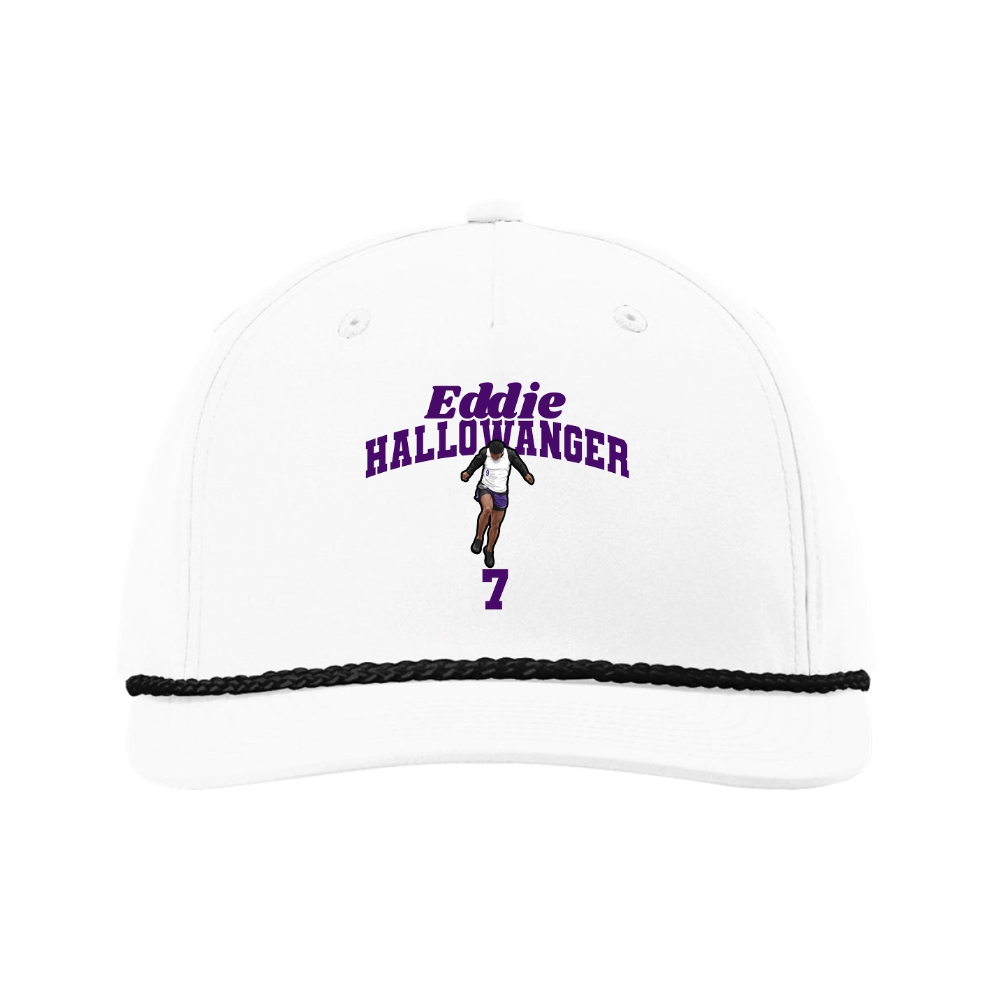 Five-Panel Classic Rope Cap — Signature Arch in White