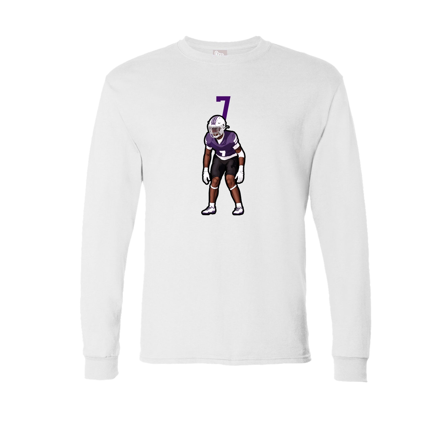 Long Sleeve Tee — Number Top in White