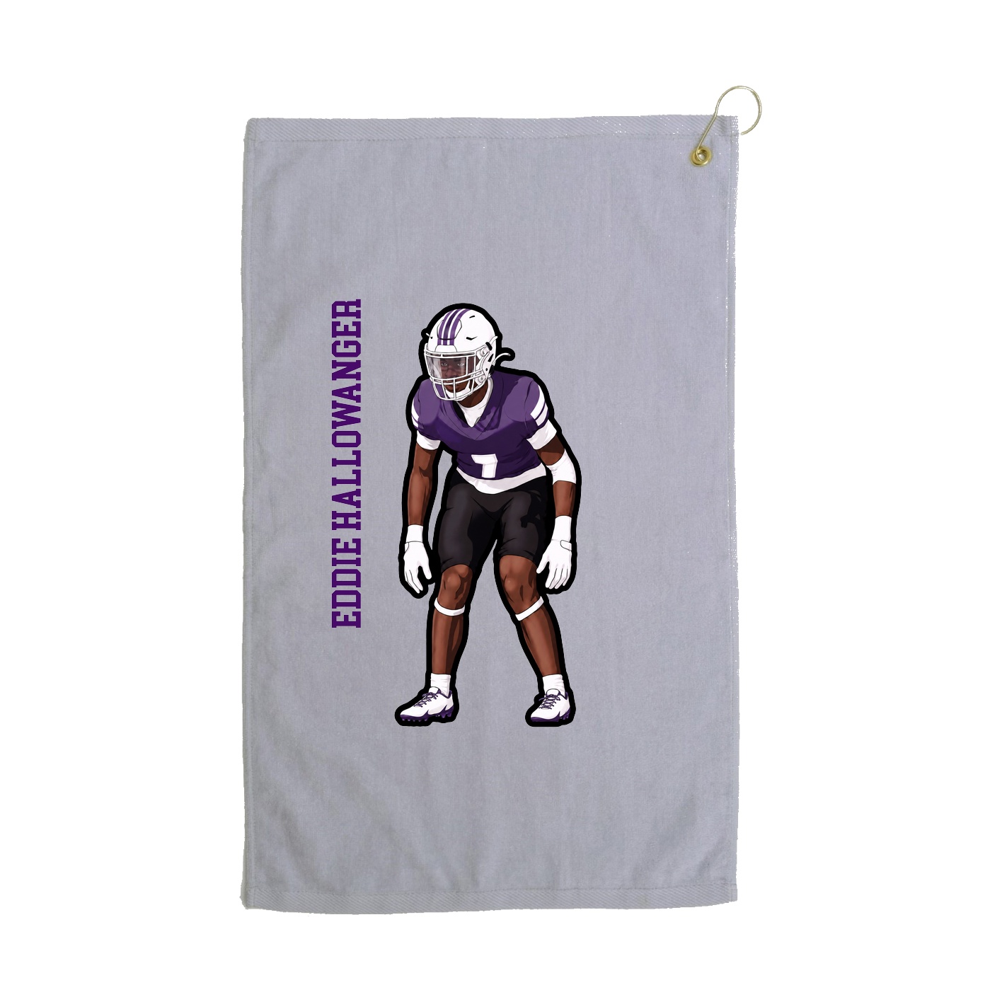 Golf Towel — Name Vertical in Grey