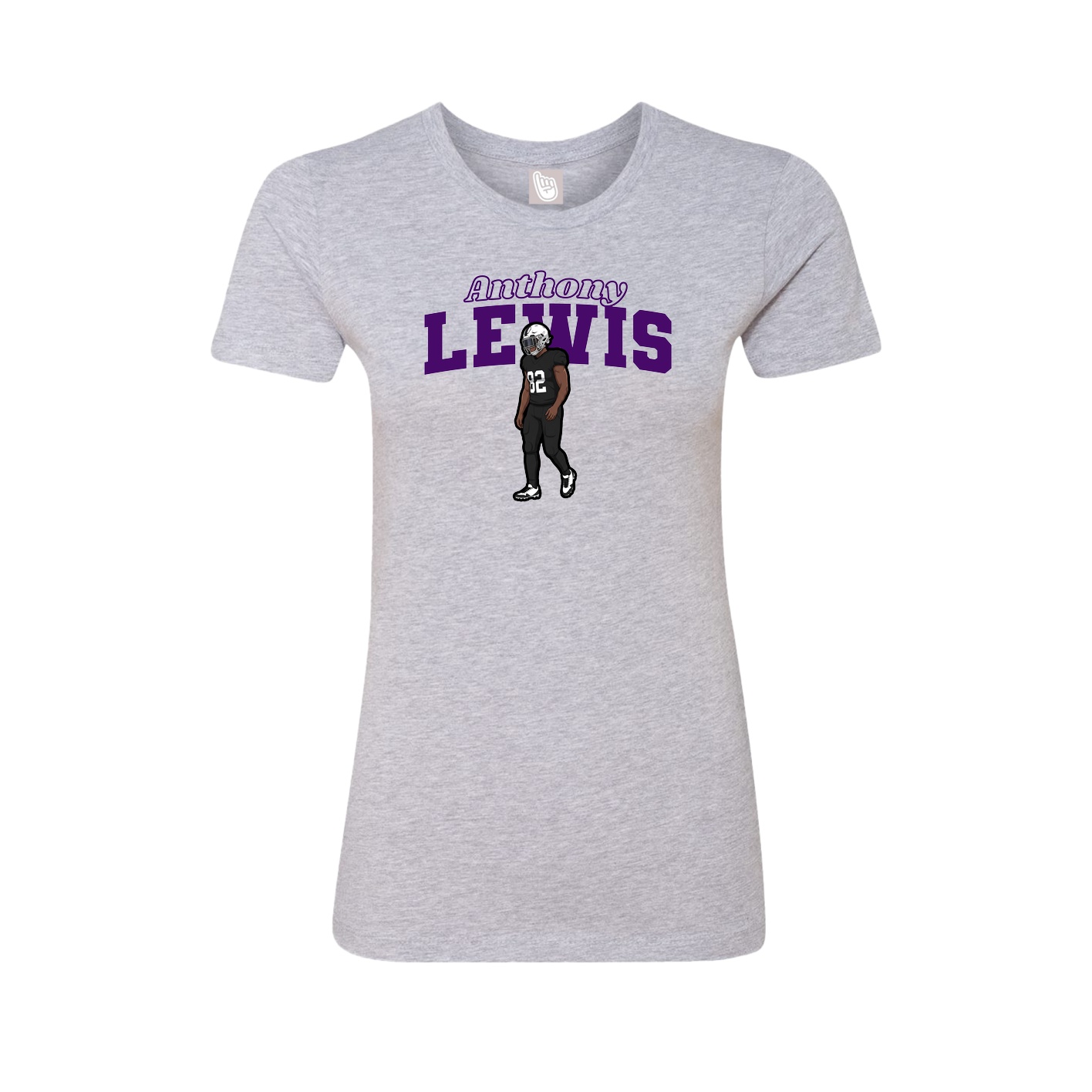 Fitted Women's Tee — Name Arch in Grey