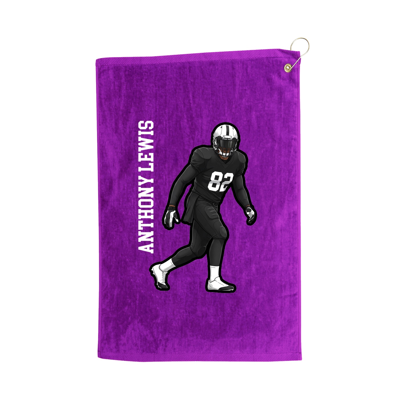 Golf Towel — Name Vertical in Purple
