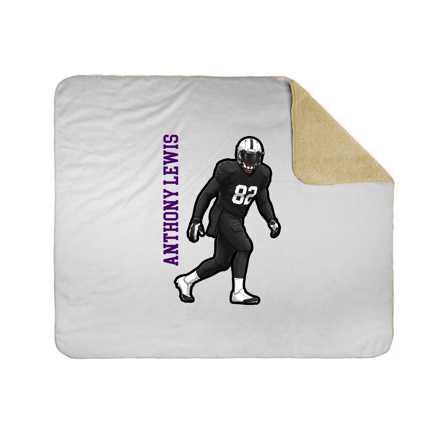 Throw Blanket — Name Vertical in White
