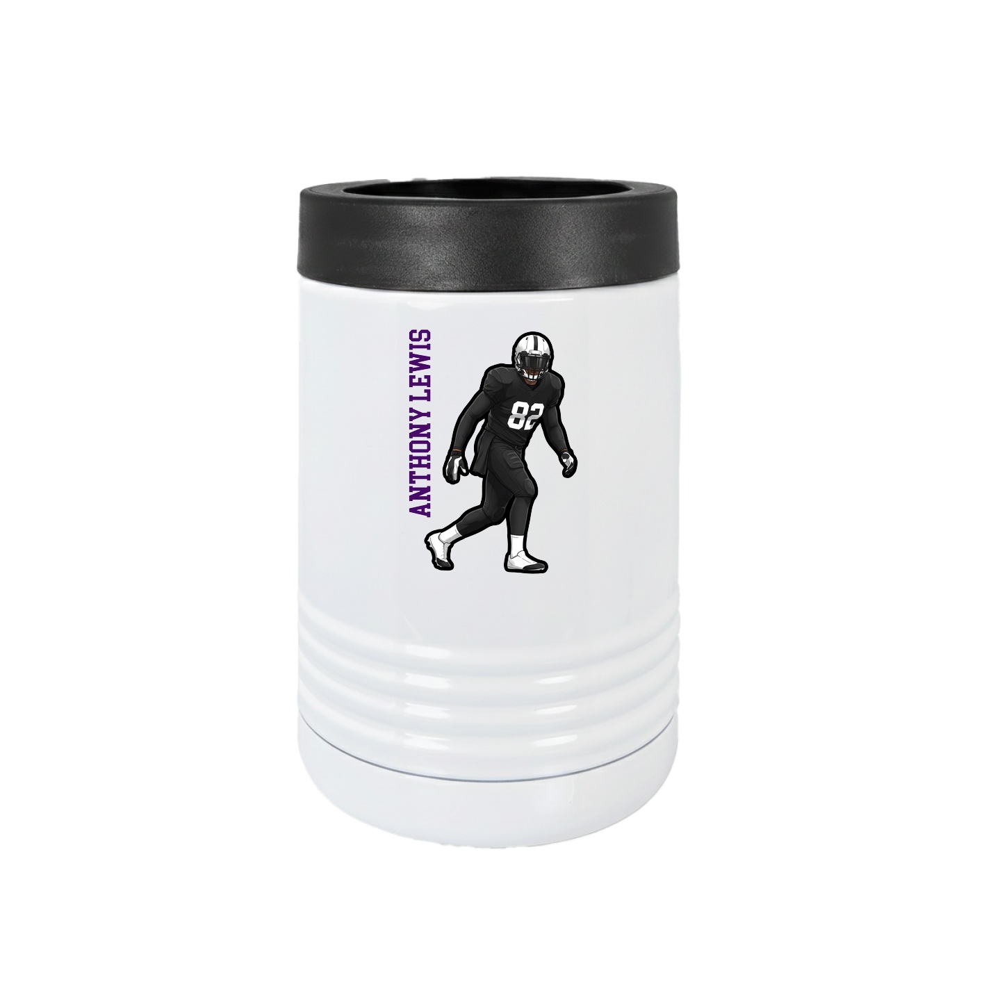 Beverage Holder — Name Vertical in White