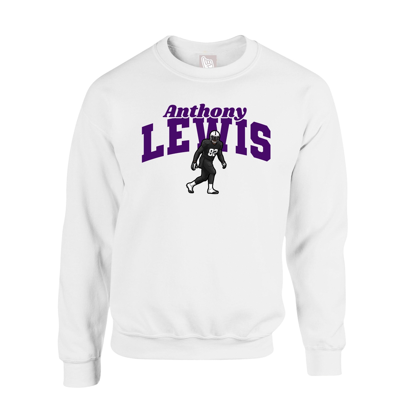 Fleece Crew — Signature Arch in White