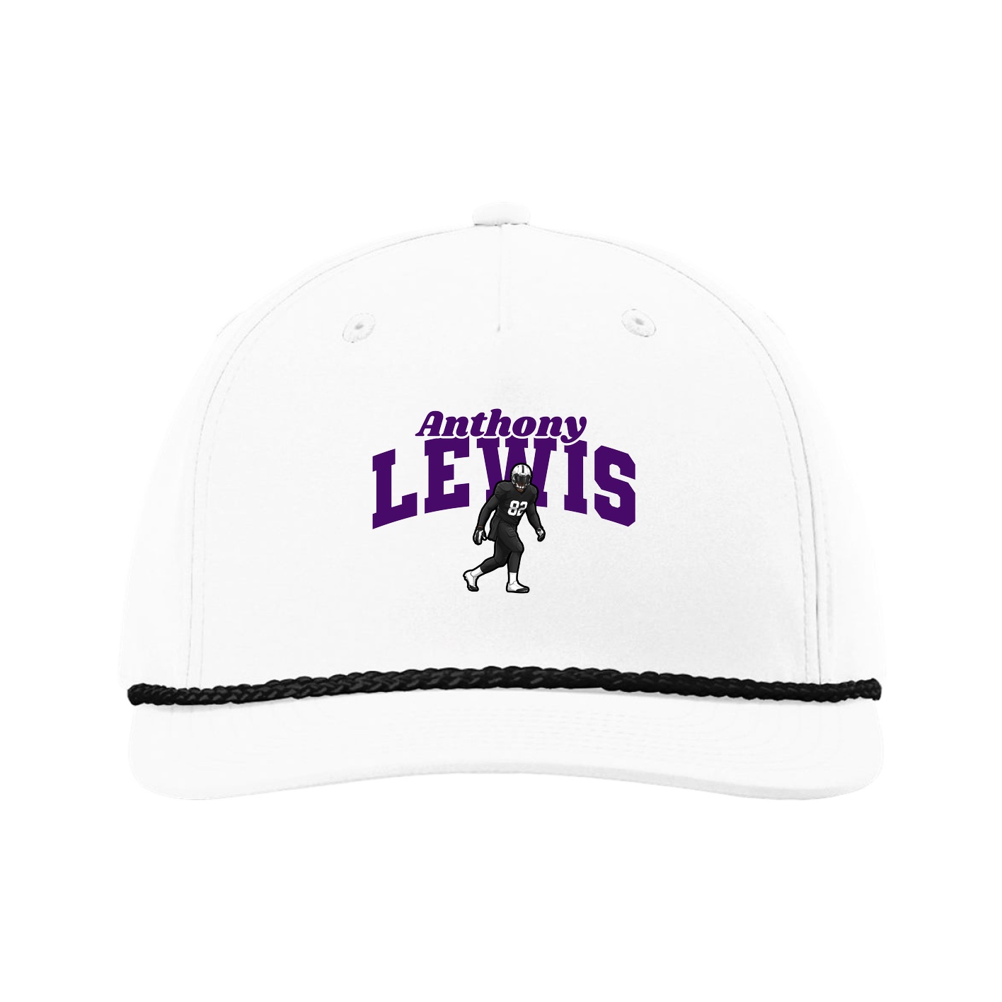 Five-Panel Classic Rope Cap — Signature Arch in White