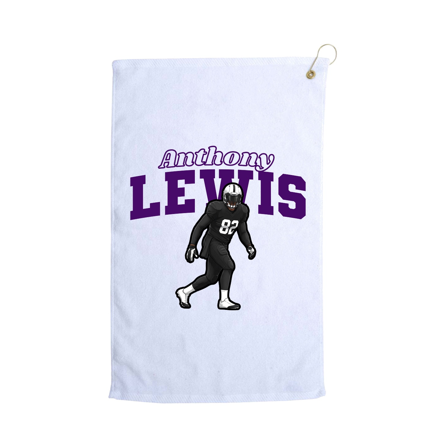 Golf Towel — Name Arch in White