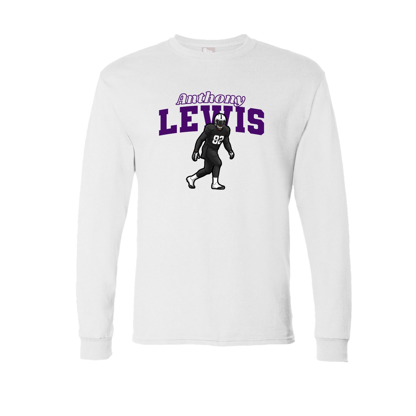 Long Sleeve Tee — Name Arch in White