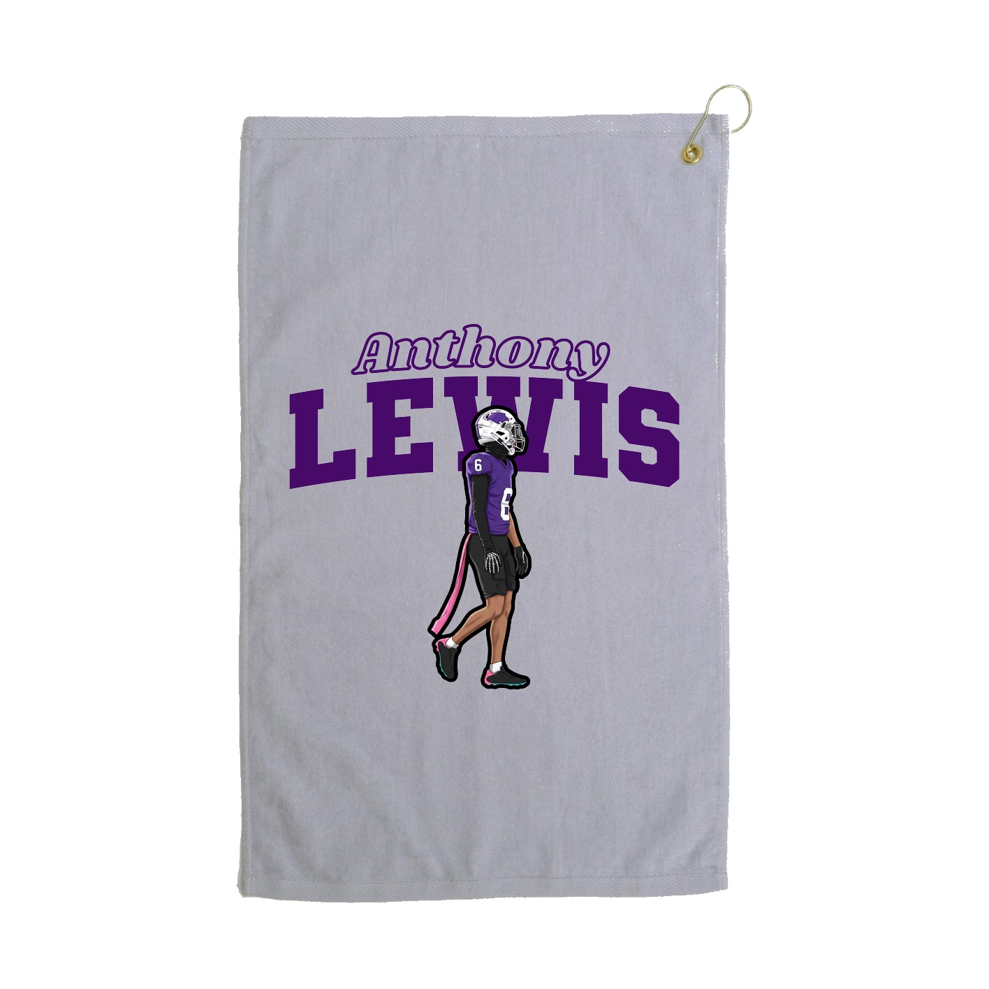 Golf Towel — Name Arch in Grey