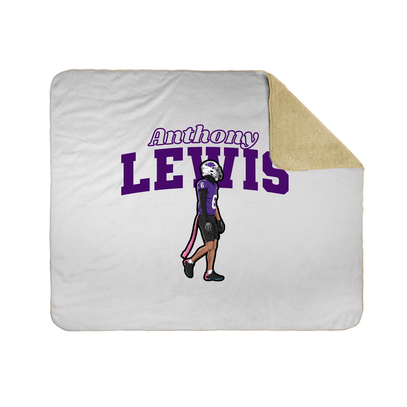 Throw Blanket — Name Arch in White
