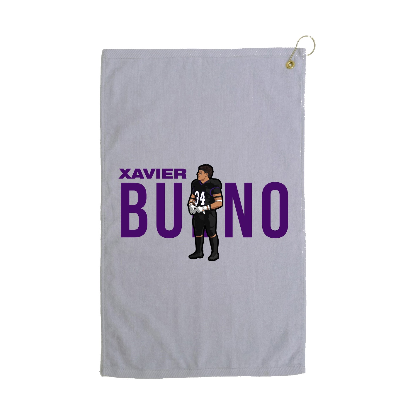 Golf Towel — Player Name in Grey