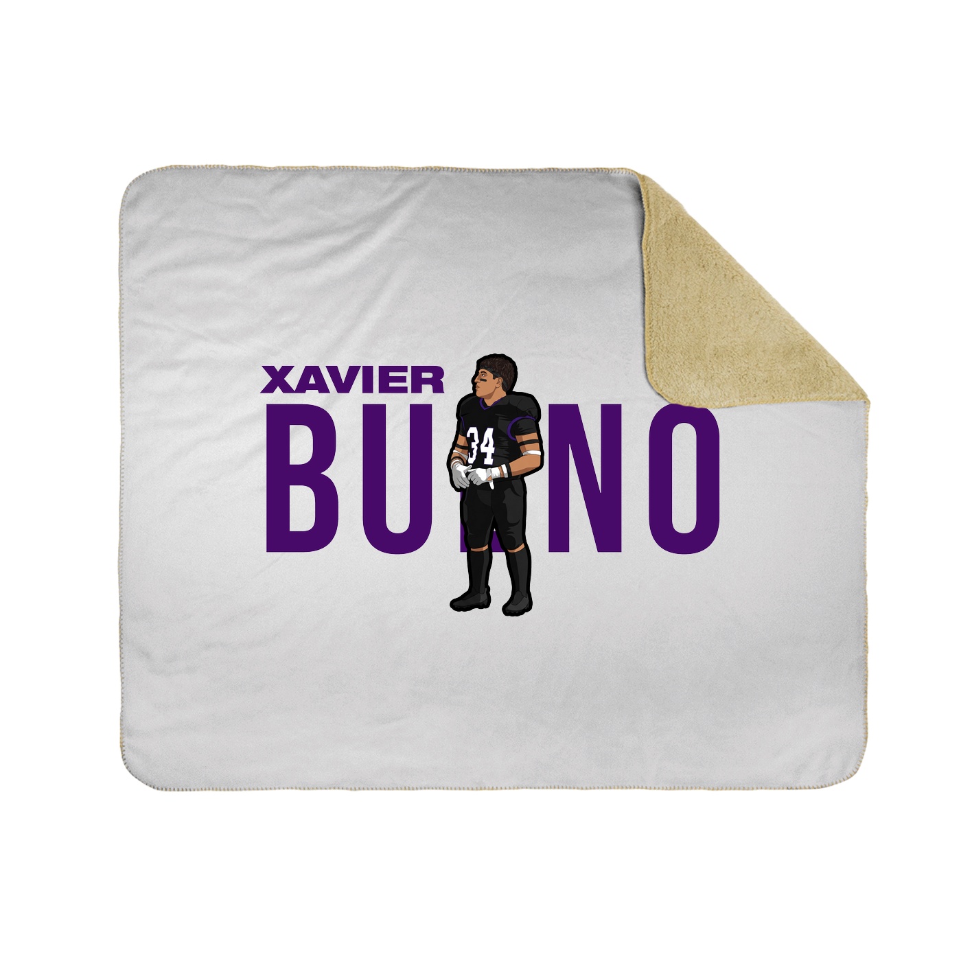 Throw Blanket — Player Name in White