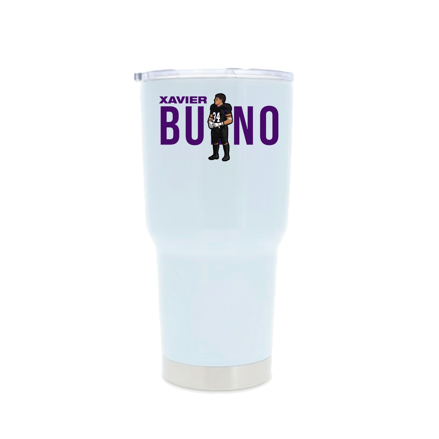 30oz Stainless Steel Tumbler — Player Name in White