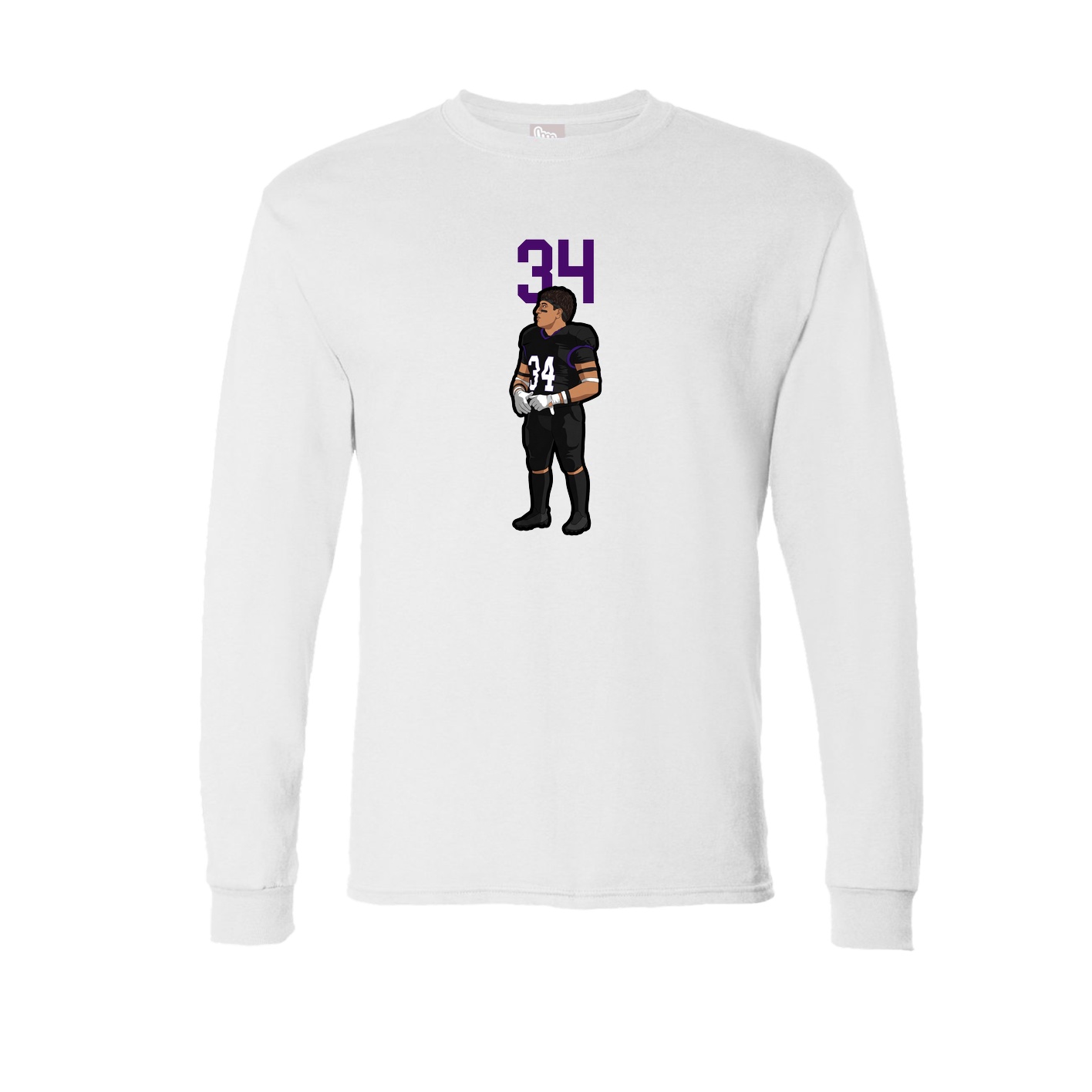 Long Sleeve Tee — Number Top in White