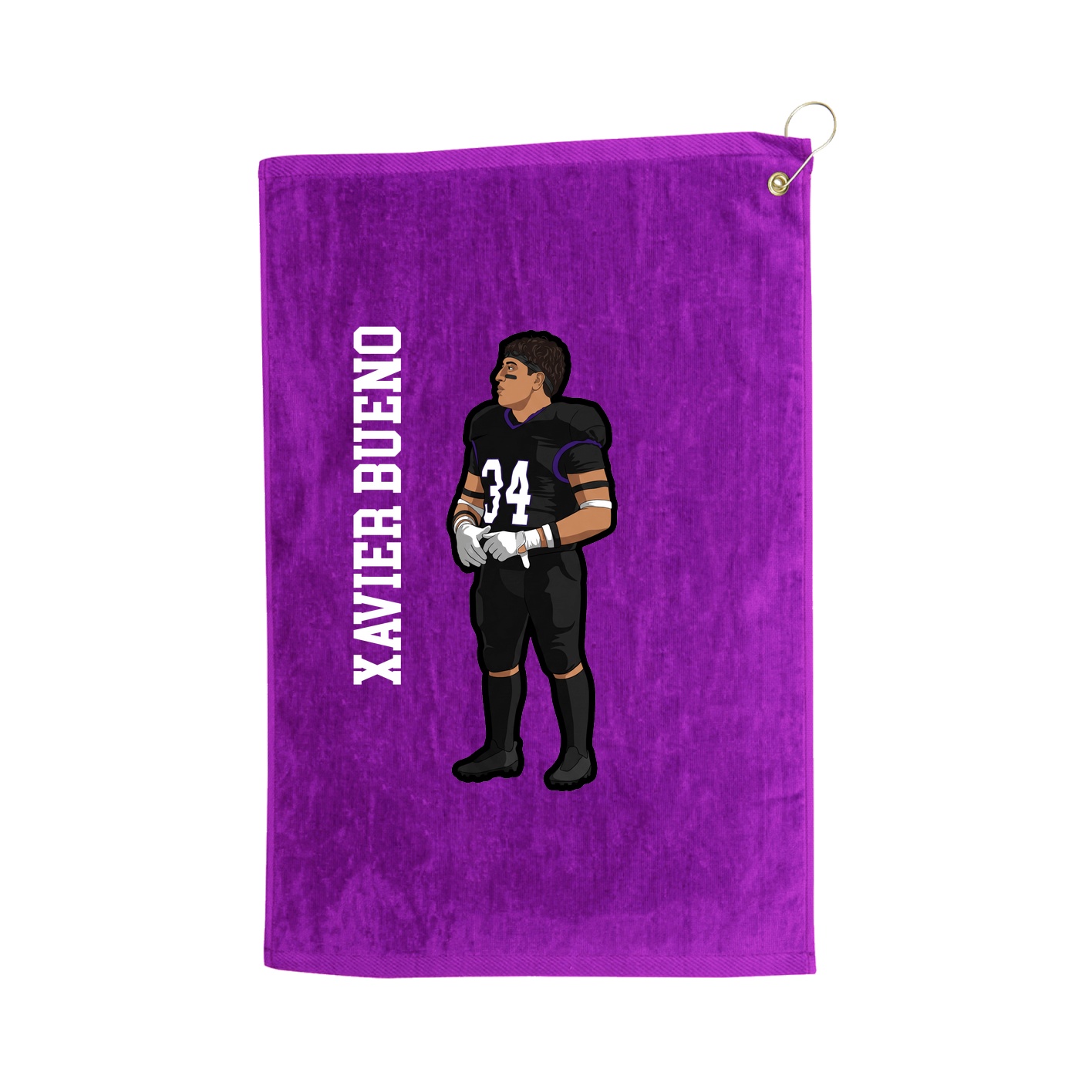 Golf Towel — Name Vertical in Purple